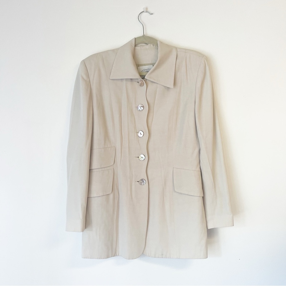 MYRENE DE PREMONVILLE Paris Cream Colored Scallop Edge Jacket